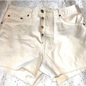 RE/DONE vintage white Women's Cream Denim Shorts